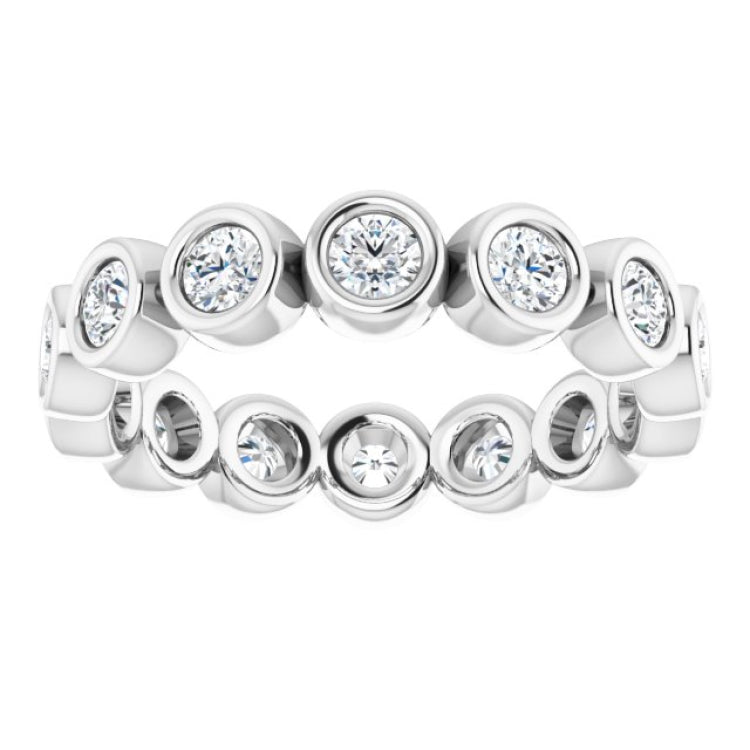 14K White 9/10 CTW Natural Diamond Eternity Band