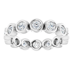 14K White 9/10 CTW Natural Diamond Eternity Band