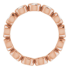 14K Rose 1 1/6 CTW Natural Diamond Eternity Band Size 6.5