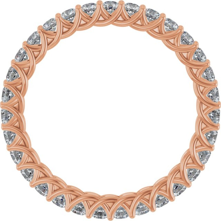 14K Rose 3/4 CTW Natural Diamond Eternity Band