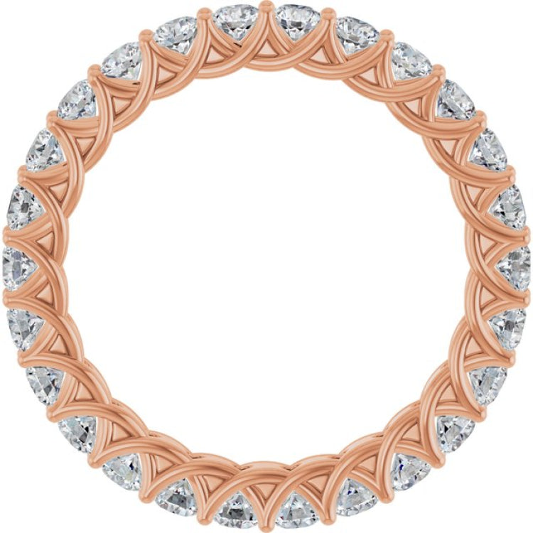 14K Rose 1 3/8 CTW Natural Diamond Eternity Band
