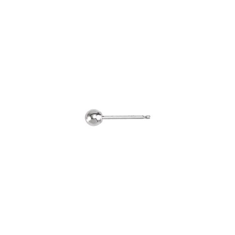 14K White 3 mm Ball Earring