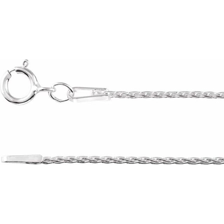 Sterling Silver 1 mm Wheat 24" Chain