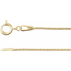 14K Yellow 1 mm Wheat 16" Chain