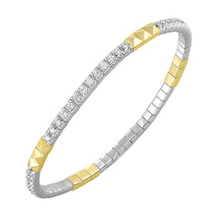 14Kt White Yellow Gold Diamond 1 1/2Ctw Bangle