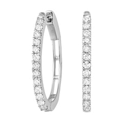14Kt White Gold Diamond 1/4Ctw Earring (Oval Shape)
