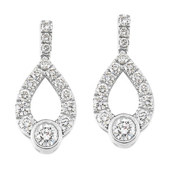 Silver White Diamond 1/5Ctw Earring
