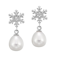 Silver White Pearl Earring