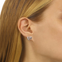 Silver White Diamond 1/50Ctw Earring