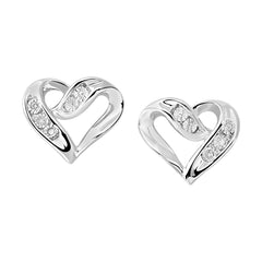Silver White Diamond 1/50Ctw Earring