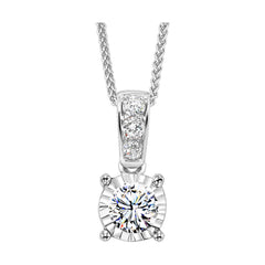 14Kt White Gold Diamond 1/10Ctw Pendant
