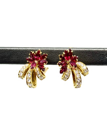 18k Ruby and Diamond Ribbon earrings