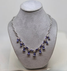 Tanzanite and diamond necklace