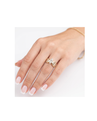 Ladies .87ct marquise shape gold engagement ring