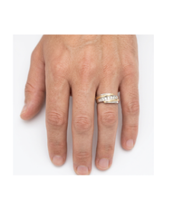 Gents 14k two tone diamond wedding band about .50ctw