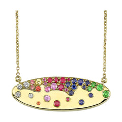 10Kt Yellow Gold & Mix Colorstone 5/8Ctw Necklace