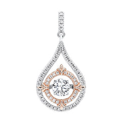 Silver White Rose Pendant