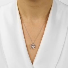 Silver White Diamond 1/10Ctw Pendant