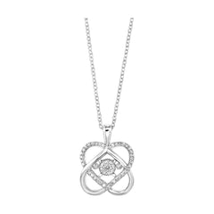 Silver White Diamond 1/10Ctw Pendant