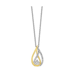 Gold Silver White Yellow Diamond 1/10Ctw Pendant