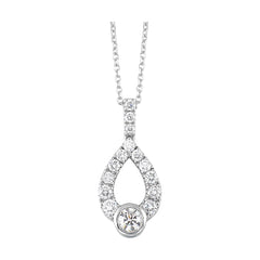 Silver White Diamond 1/5Ctw Pendant