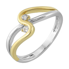 14Kt White Yellow Gold Diamond 1/15Ctw Ring