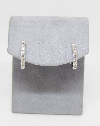14k White Gold diamond Huggy Earrings