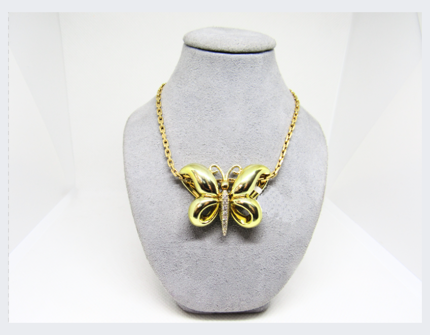 14k yellow gold butterfly Diamond Pendant