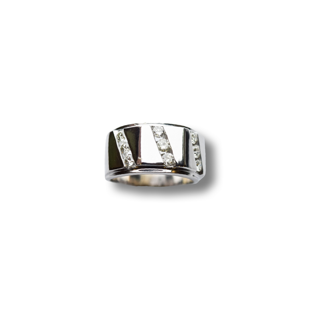 Zales Men's 1/2 CT. T.w. Black Enhanced Diamond Slant Striped Dog Tag  Necklace Charm in 10K Gold | Westland Mall