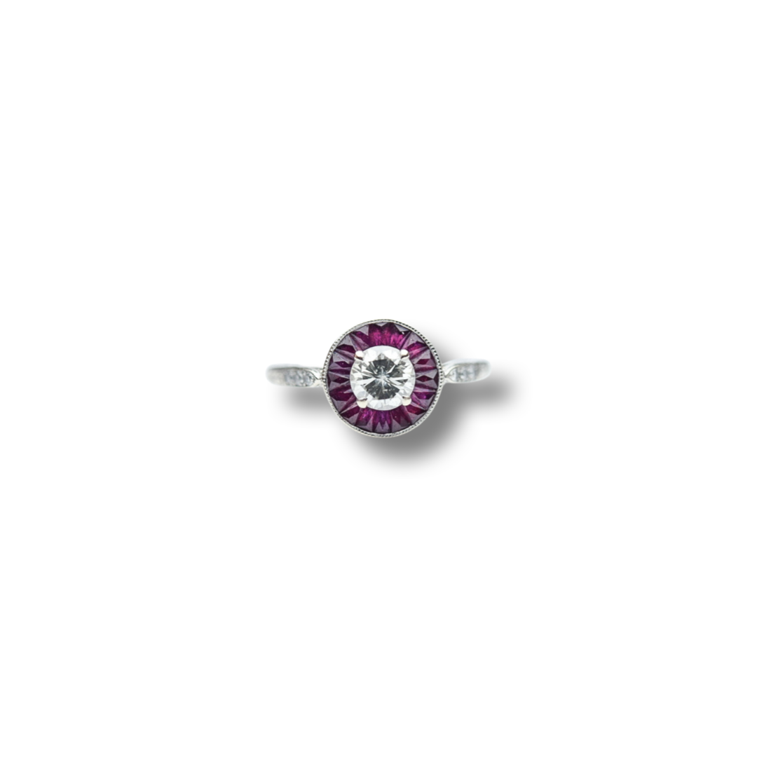 Ruby and Diamond white gold ring