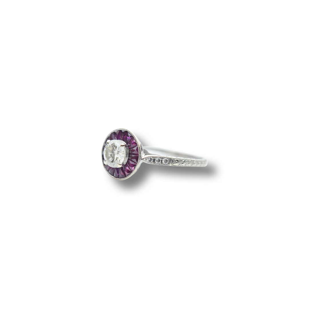 Ruby and Diamond white gold ring
