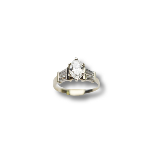 Yellow gold oval diamond engagement ring .95ctw