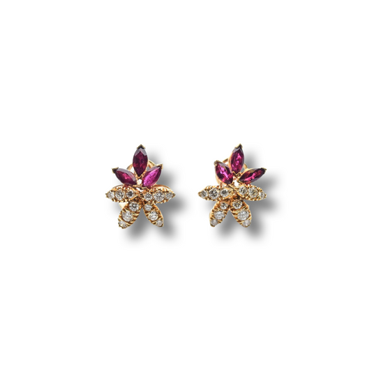 18k Ruby and diamond earrings