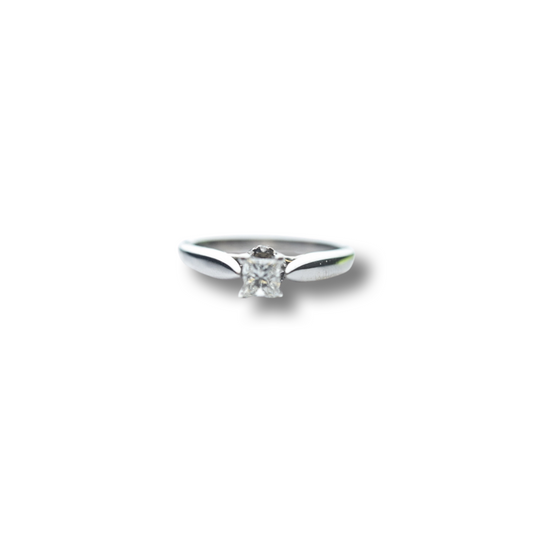 White gold .50ct princess cut solitaire engagement ring