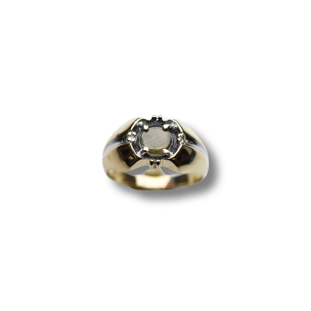 Black star sapphire mens ring