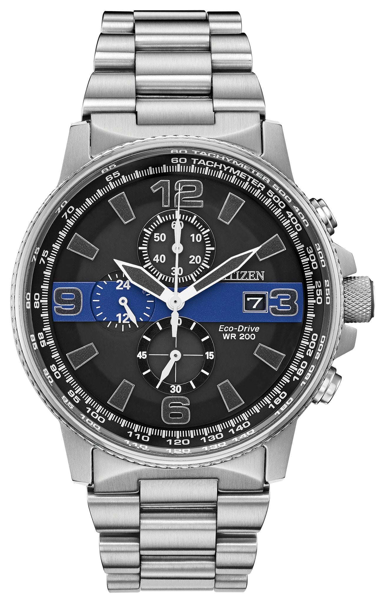 Citizen Men's Thin Blue Line Watch Chronograph 200M WR Eco Drive CA0291-59E