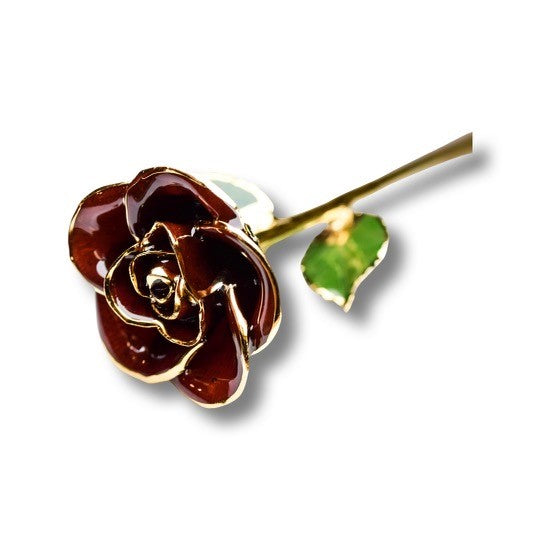 24k Burgundy gold-dipped rose