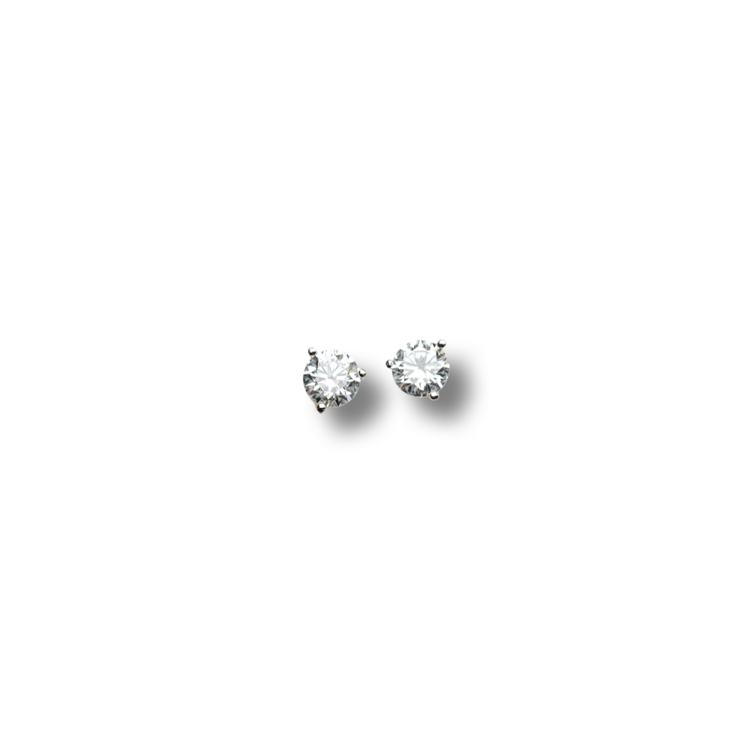 2 ctw lab grown diamond stud earrings